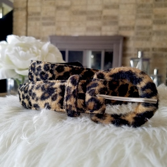 Black & Brown Animal Print Slim Belt main image 6